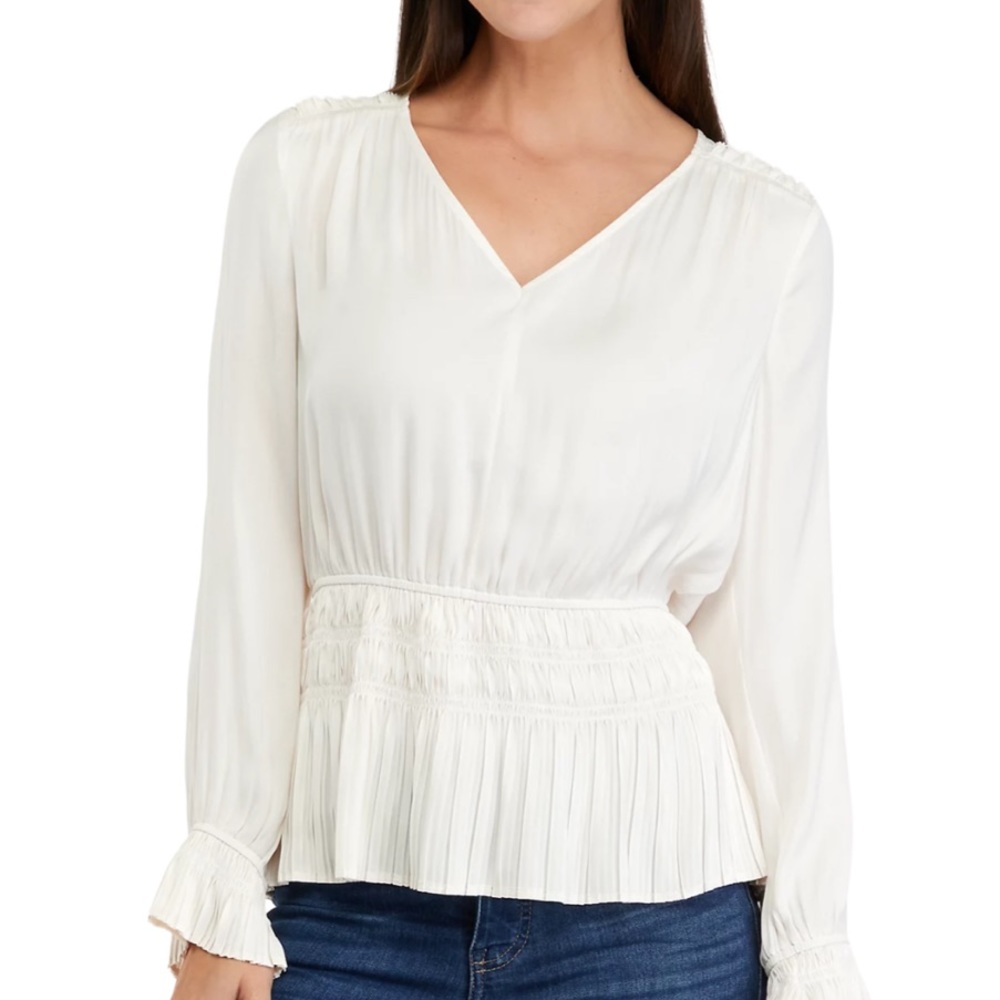PHILOSOPHY Airflow V-Neck Smock Waist Top M NWT